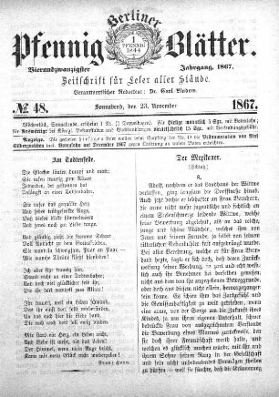 No. 48, Sonnabend, den 23. November