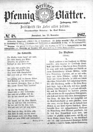 No. 48, Sonnabend, den 23. November