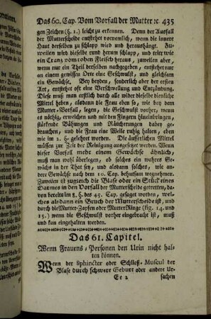 Das 61. Capitel. Wenn Frauens-Personen den Urin nicht halten können.