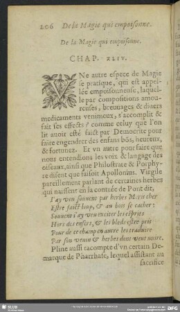 De la Magie qui empoisonne. Chap. XLIV.