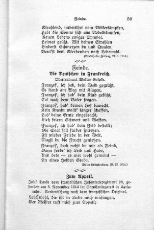 Zum Appell.
