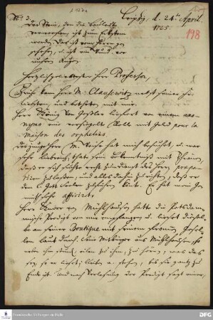 Brief von Heinrich Julius Elers an August Hermann Francke.