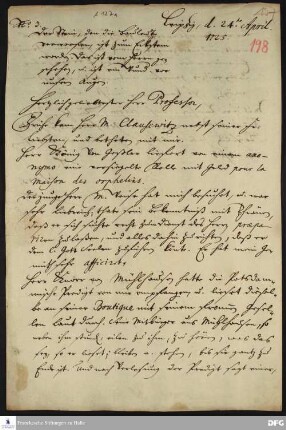 Brief von Heinrich Julius Elers an August Hermann Francke.