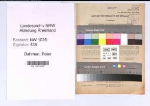 Entnazifizierung Peter Dahmen , geb. 08.09.1888 (Postbetriebsassistent)