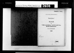 Haushaltsplan des Landes Baden für das Rechnungsjahr 1950: Einzelplan I (Volksvertretung, Landesregierung, Rechnungskammer)