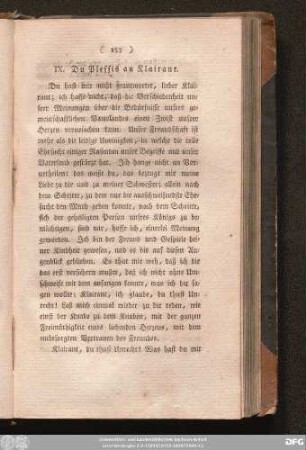 IX. Du Plessis an Klairant.
