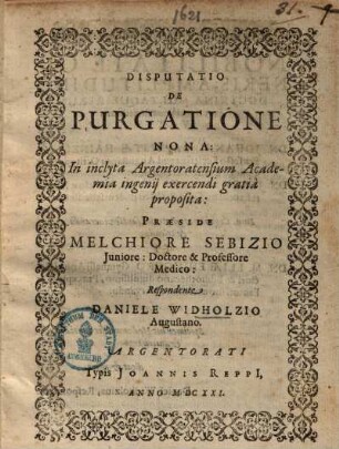 Disputatio De Purgatione ..., 9
