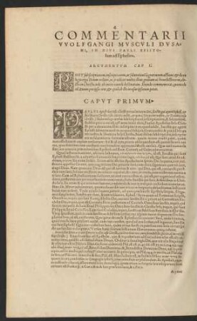 Commentarii Wolfgangi Musculi Dusani, In Divi Pauli Epistolam ad Ephesios.