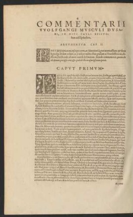 Commentarii Wolfgangi Musculi Dusani, In Divi Pauli Epistolam ad Ephesios.