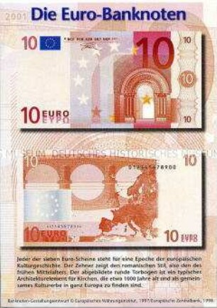 Postkarte zur Einführung des Euro (10 Euro-Schein)