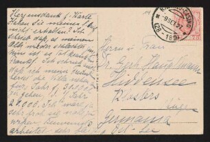 Brief von Pima Andreae an Gerhart Hauptmann und Margarete Hauptmann