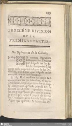 Troisiéme Division De La Premiere Partie. Des Opérations de la Chimie