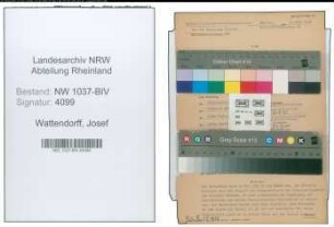 Entnazifizierung Josef Wattendorff , geb. 06.10.1900 (Fabrikant)