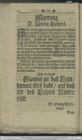 Warnung D. Martin Luthers