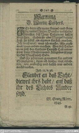 Warnung D. Martin Luthers