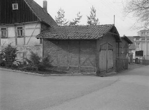 Lunzenau (Kr.Mittweida). Spritzenhaus, Parkstr./Ecke Bachgasse (neben Nr.9) um 1900. Straßenansicht