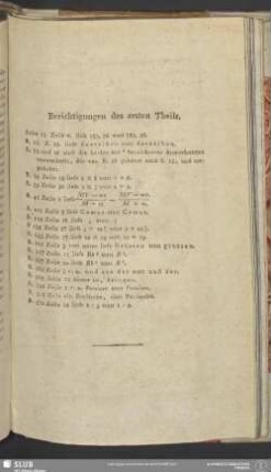 Berichtigungen des ersten Theils