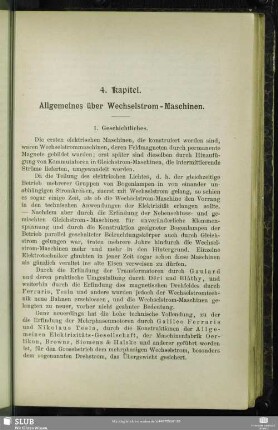 4. Kapitel. Allgemeines über Wechselstrom-Maschinen.