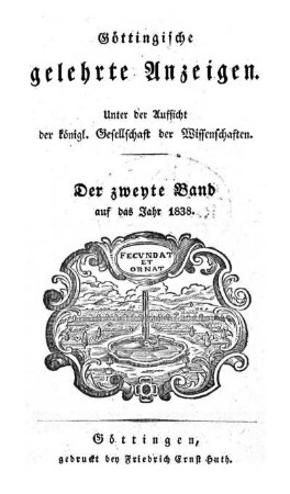 1838,2: Göttingische gelehrte Anzeigen