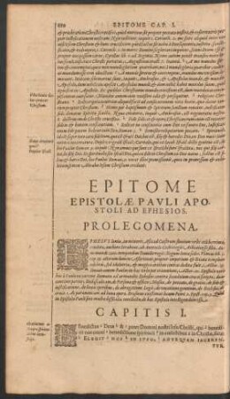 Epitome Epistolae Pauli Apostoli Ad Ephesios.