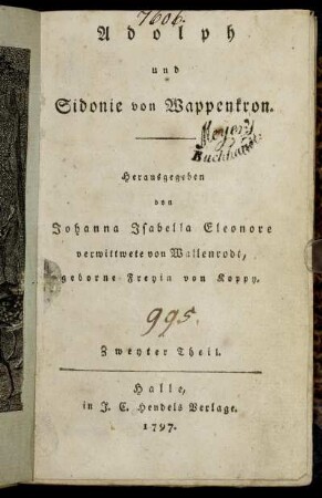 Theil 2: Adolph und Sidonie von Wappenkron. Zweyter Theil