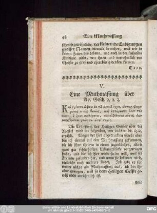 V. Eine Muthmassung über Ap. Gesch. 2,2.3.