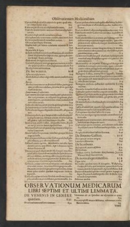Libri Septimi Et Ultimi Lemmata. De Venenis In Genere.