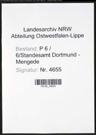 Heiratsregister Standesamt Dortmund-Mengede (XIII)