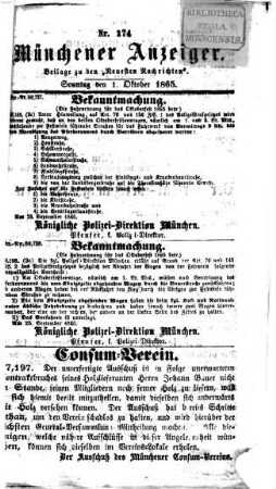 Neueste Nachrichten aus dem Gebiete der Politik. 1865, [a] = Münchener Anzeiger, 10 - 12