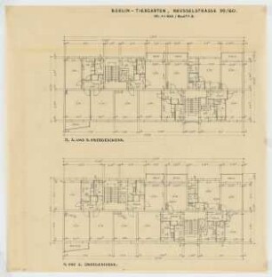 Wohnhaus Beusselstraße 59/60, Berlin-Moabit: Grundrisse 1.-5. Obergeschoss 1:100