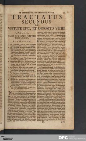 Tractatus Secundus De Virtute Spei, Et Oppositis Vitiis.
