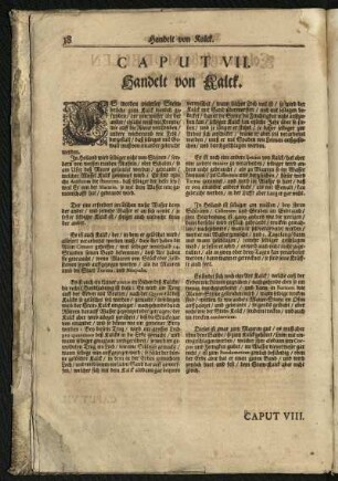 Caput VII. Handelt von Kalck