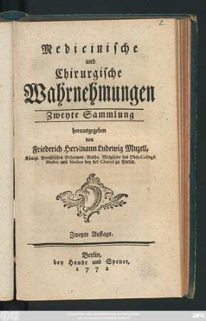 Sammlung 2: Medicinische und Chirurgische Wahrnehmungen