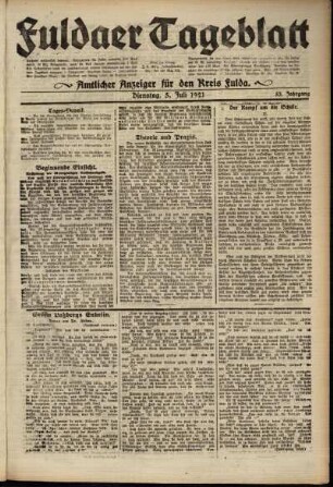 Ausgabe vom Dienstag, den 05. Juli 1921.