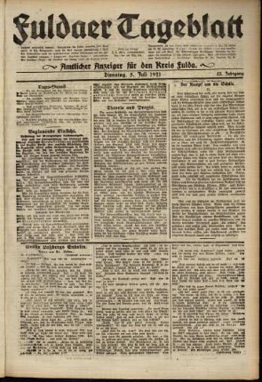 Ausgabe vom Dienstag, den 05. Juli 1921.
