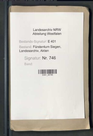 Schatzungs- und Kontributionsangelegenheiten des Fürstentums Nassau-Siegen