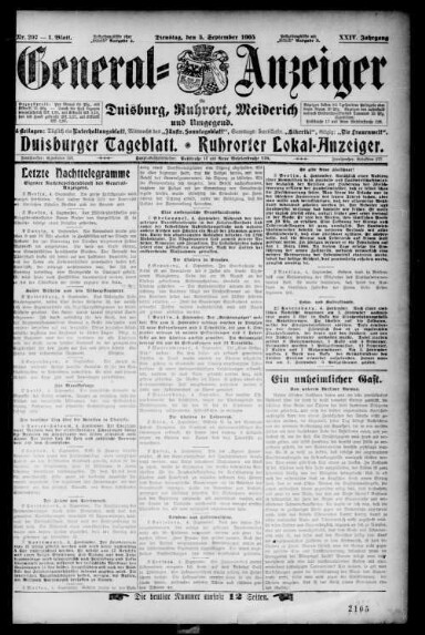 Titelseite einer Zeitung