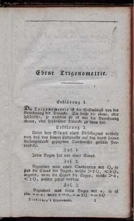 Ebene Trigonometrie.