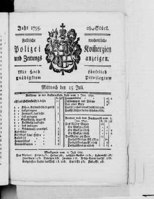 28tes Stück., Ausgabe vom 15. Juli 1795