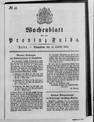 Nr. 41, Ausgabe vom 14. Oktober 1843