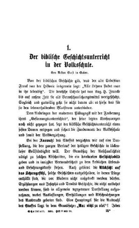 Der biblische Geschichtsunterricht in der Volksschule