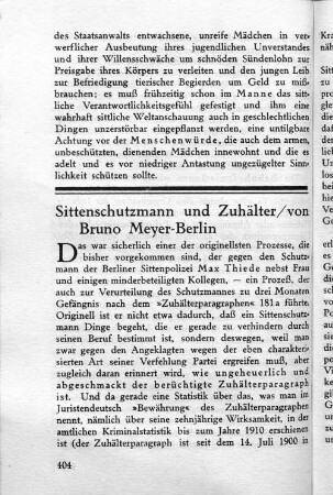 Sittenschutzmann und Zuhälter
