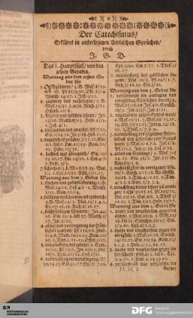 Der Catechismus erkläret in außerlesenen Biblischen Sprüchen