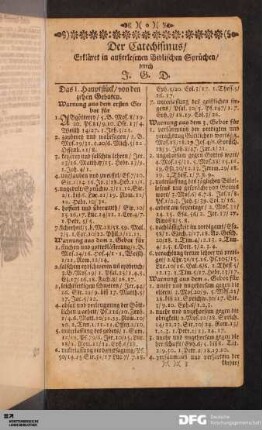 Der Catechismus erkläret in außerlesenen Biblischen Sprüchen