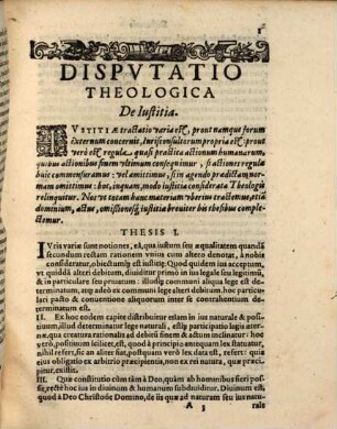 Disputatio Theologica De Ivre Et Ivstitia