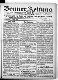 Bonner Zeitung. 1895-1933