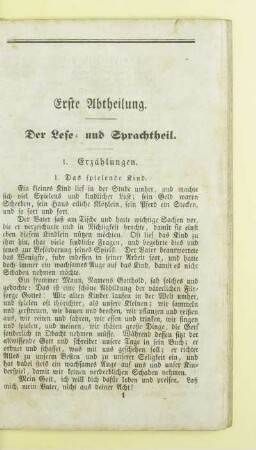 Erste Abtheilung. Der Lese- und Sprachtheil