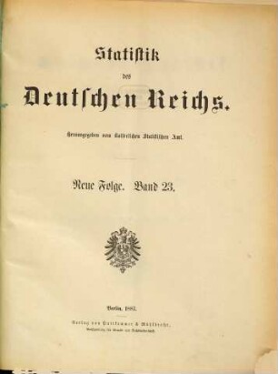 Kriminalstatistik : für das Jahr .... 23 = 1885 (1887)