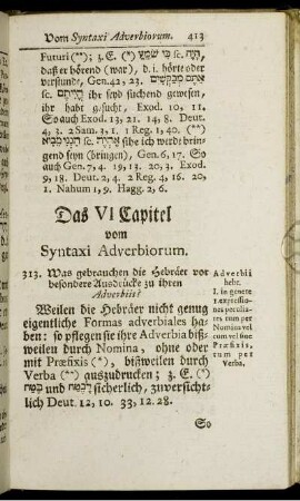 Das VI Capitel vom Syntaxi Adverbiorum.