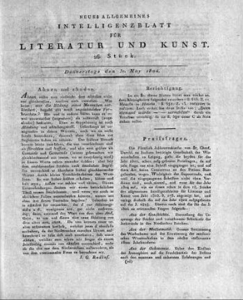 1804-05-31 : 26. Stück